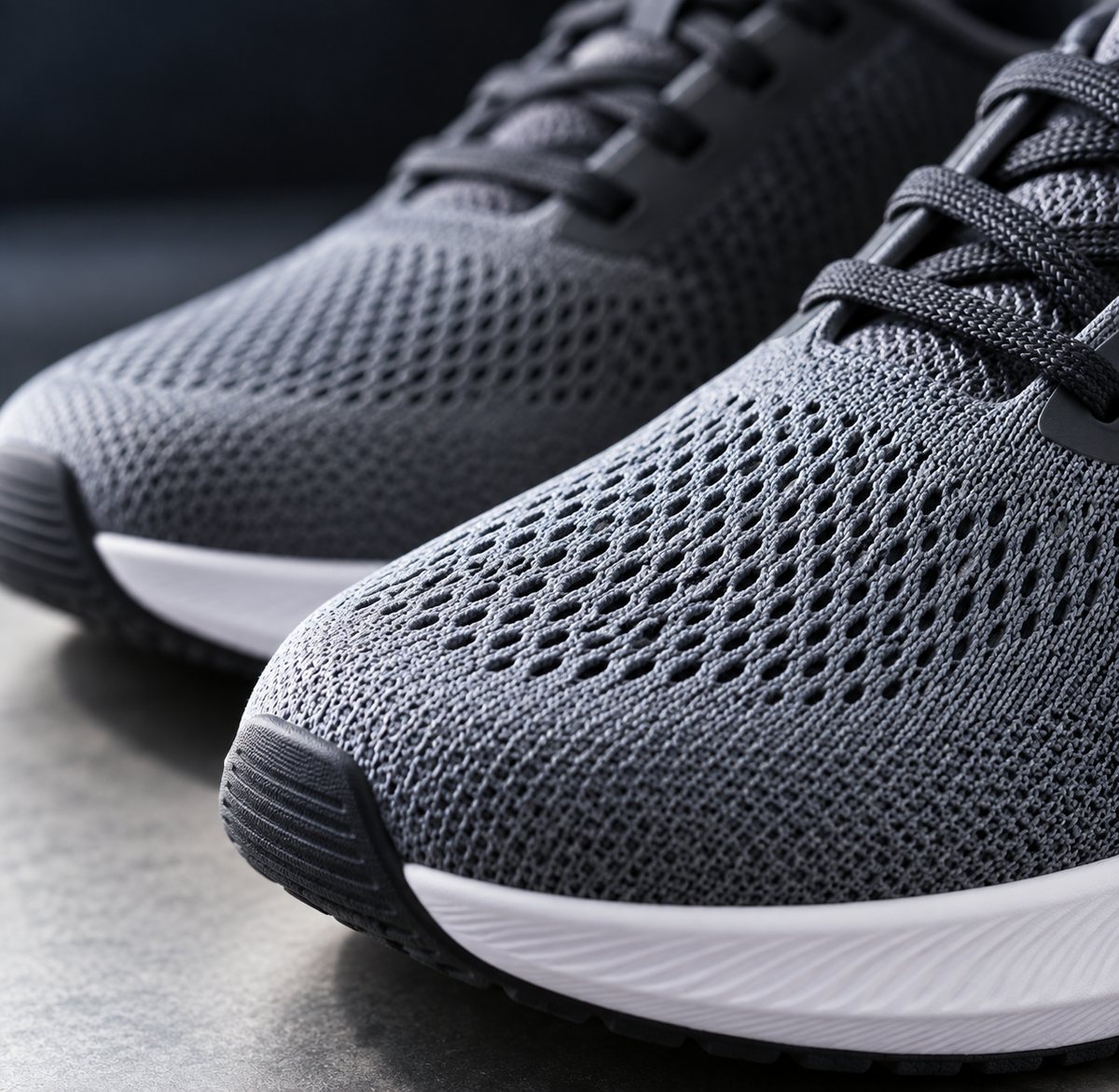 Close-up of an engineered knit footwear upper